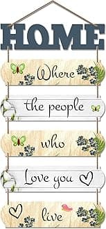Artvibes Home Quote Decorative Wall Art MDF Wooden Hanger for Livingroom, Bedroom | Gifts | Hangings Decoration | Modern Decor Items | Artworks Piece (WH_6607N), Set of 6