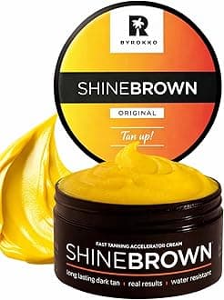 BYROKKO Shine Brown Tanning Oil 7.1 Fl Oz, Tan Accelerator Cream, Use it as Indoor Tanning Lotion for Tanning Beds or Outdoor Sun, Faster Tanning with Premium Natural Ingredients