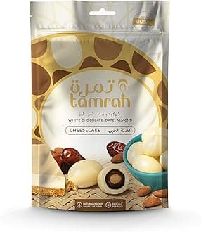 Cheesecake Chocolate Zipper Bag, 100g | Decadent Date & Chocolate Combo with a Cheesecake-Flavored Chocolate Coating and Almond Filling | A Luxurious Treat for any Occasions