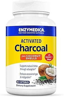 ENZYMEDICA Purify Activated Coconut Charcoal Capsules, 60 Count