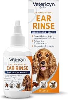 Vetericyn Plus Dog Ear Rinse | Dog Ear Cleaner to Soothe and Relieve Itchy Ears, Safe for Cat Ears, Rabbit Ears, and All Animal's Ear Problems. 3 Ounces