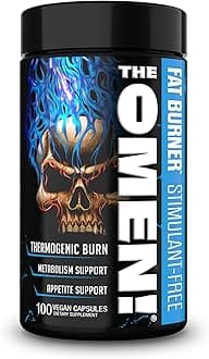 JNX SPORTS The Omen! Non‑Stimulant Thermogenic Fat Burner for Men & Women | Weight Loss Supplement, Caffeine‑Free & Appetite Suppressant | 100 Capsules