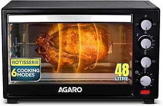 AGARO Marvel 48 Liters Oven Toaster Griller, Motorised Rotisserie and Convection Cake Baking OTG with 3 Heating Mode, (Black)