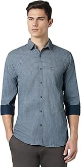 Peter EnglandMen's Everyday Ditsy Print Slim Fit Full Sleeve Casual Shirt | 100% Cotton