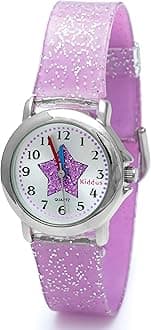 Kiddus. Girl Watch. with Glitter. Kids Watch for Girls. with Exercises to Learn The Time. Watches for Girls. Easy to Read. Sparkly. from 4+ Years.