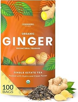Organic Ginger Tea — 100 Tea Bags | Organic Herbal Tea From Single Origin | Eco-Friendly | Non-GMO Caffeine Free | Cederberg Tea Company.