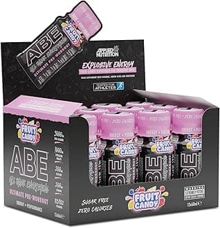 Applied Nutrition ABE Shot - Energy-Boosting Pre Workout Shot with Citrulline, Beta-Alanine, and Caffeine for Performance & Focus (12 x 60ml) (Fruit Candy)
