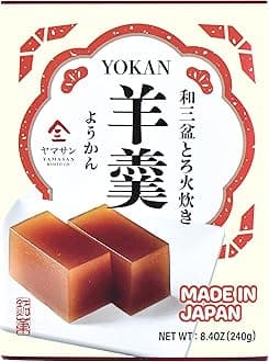 YAMASAN KYOTO UJI Yokan Japanese Traditional Wagashi Sweets - Sweet Koshian Anko Paste Jelly Cake, Wasanbon Sugar, No Coloring, Gluten Free, Made in Japan 240g(8.4OZ)