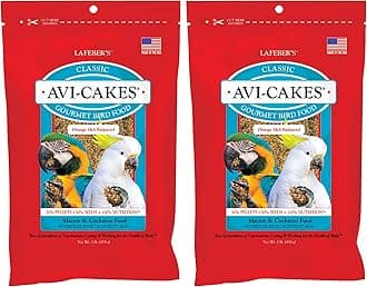 Classic Avi-Cakes Pet Bird Food, Made with Non-GMO and Human-Grade Ingredients, for Macaws & Cockatoos (1 Ib Pack of 2)