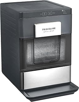 Frigidaire Gallery, 33 Lbs. Countertop Ice Maker, Nugget Shaped Ice, Stainless Steel Trim (Black)