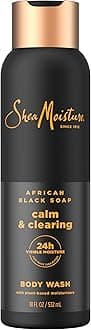 SheaMoisture African Black Soap Body Wash Calm and clearing body wash for 24H Visible Moisture for Healthy, Glowing 18 Oz