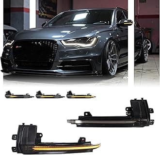 2 PCS Sequential Dynamic LED Side Mirror Turn Signal Lights for Au-di A3 8P A4 A5 B8 Q3 SQ3 A6 C6, Au-di Accessories Clear Lens Turn Signal Indicator Lamp