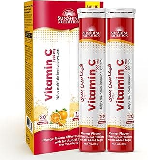 Vitamin C Orange Effervescent 20 Tablets x Pack of 2) (40 tabs)