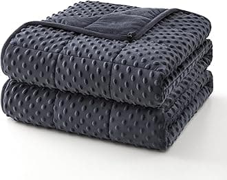 Topcee Weighted Blanket for Adults (12lbs 48"x72"), Minky Dots Heavy Blanket for 110-130lbs Sleeping, Soft, Cozy and Cooling Weighted Throw Blankets, Machine Washable, Grey