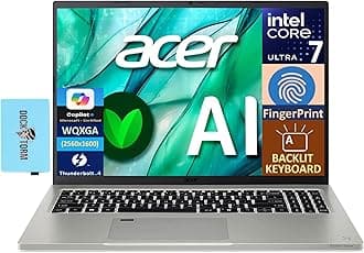 acer Aspire Vero 16 AI Powered Laptop 16.0" IPS WQXGA (> 2K) Display (Intel Core Ultra 7 155U, 16GB LPDDR5X, 512GB SSD, Intel Graphics, Backlit KB, Fingerprint, Win 11 Home) w/DKZ USB Port Expander