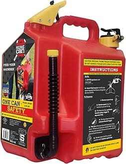 Surecan 5 Gallon Container Type II - Rotating Spout, Self-Venting, & Spill Free, Ideal Large Five Gallon Safety Storage Can (Red, SUR5SFG2)