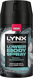 Lynx Fine Fragrance Collection Coconut + Sandalwood Lower Body Spray premium light deodorant spray for 72 hours of freshness 100 ml