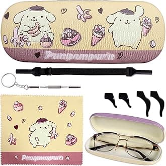 Cute Stylish Hard Shell Eyeglasses Cases Protective Case Storage Box With Glasses Cloth Eyeglass Strap for Girl Teen