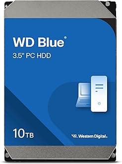 Western Digital 10TB WD Blue Internal Hard Drive HDD - 7200 RPM, SATA 6 Gb/s, 512 MB Cache, 3.5" - WD100EAGZ