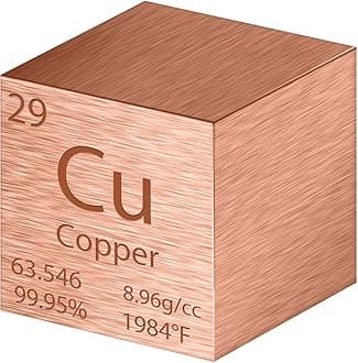 Shimeyao Tungsten Cube Metal Density Cubes Pure Metal High Density Element Cube for Element Collections Lab Experiment Material Heavy Small Objects Experience(Copper, 1 Inch)