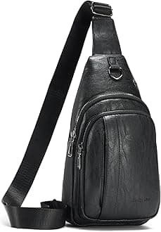 Seoky Rop Sling Backpack for Men Sling Bag Crossbody Shoulder Bags Travel Bag Purse with Water Resistant Black