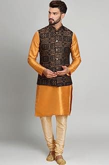 Men's Kurta Churidar Pyjama with Nehru Bandhgala Jacket