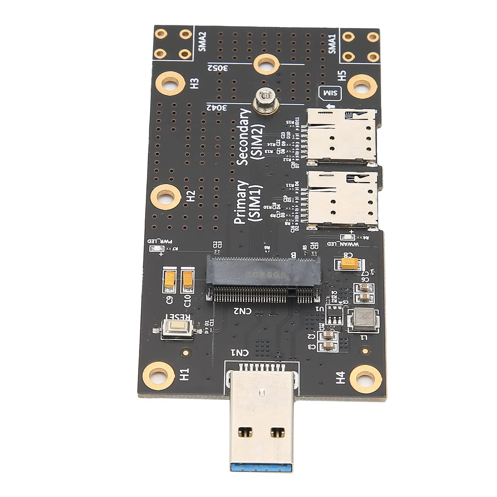 M.2 To USB 3.0 Adapter, Dual SIM Card Push Connector Easy To Install and Remove .2 Key B Adapter for PC