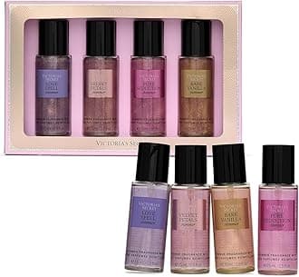 Fragrance Mist Collection 4 Piece Shimmer Mini Gift Set, Assorted Scents