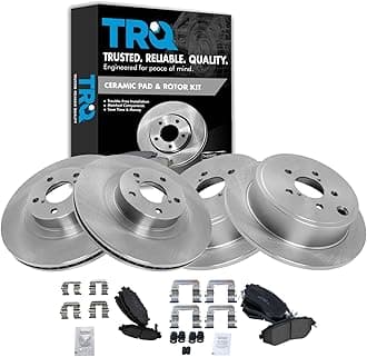TRQ Front and Rear Brake Pad and Rotor Set Ceramic Vented Solid Rotors Compatible with 2013-2015 Subaru BRZ 2011-2013 Forester 2011-2014 Impreza 2013-2014 Legacy Outback