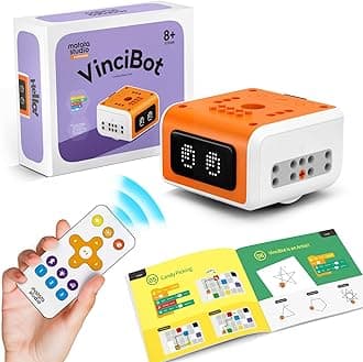 Coding Robots for Kids Ages 8-12, MatataStudio VinciBot Programmable AI Robot Toy Kit Remote Control Electronic Programming Robot compatible Scratch Python STEM Educational Toy Back to School Gift