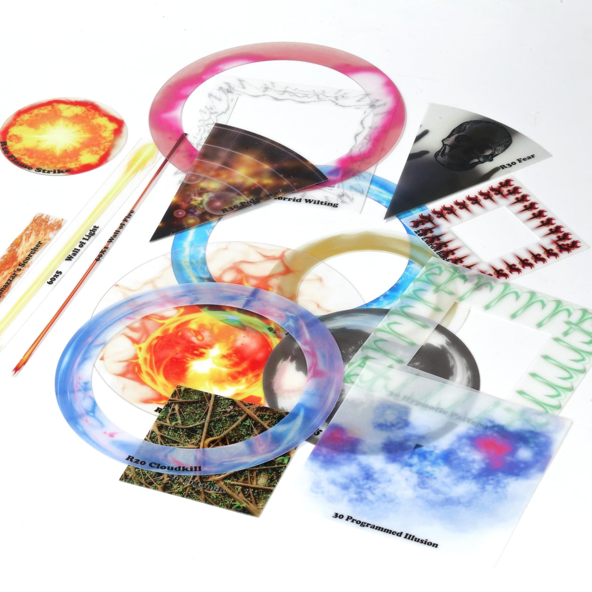 DND Terrain Accessories AOE Spell Effect Template D&D 5E Damage Markers Dungeons and Dragons Starter Battlemat Measuring tool for 28mm Miniatures Pathfinder WH40K Tabletop TTRPG Gifts for DM