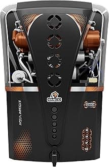 Kinsco Aqua Accent Copper Alkaline RO Water Purifier | UV + UF + TDS + Copper Technology | Auto Start/Stop | 15L Tank Capacity | Black
