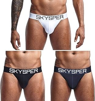 Men's Jockstrap Breathable Mesh Jock Strap Male Underwear, Athletic Supporters for Men (SG30-Blue/White/Navyblue-3pcs, XX-Large)