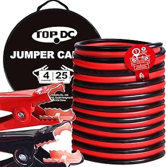 4 Gauge 25 Feet Jumper Cables for Car, SUV and Trucks Battery, Heavy Duty Automotive Booster Cables for Jump Starting Dead or Weak Batteries with Carry Bag, (TD-P0425)