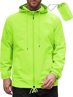 COOFANDY Mens Rain Jacket Waterproof Packable Outdoor Raincoat with Hood