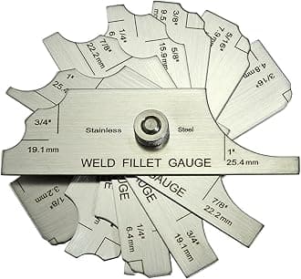 RIVERWELD 7piece Fillet Weld Set Gage Rl Gauge Welding Inspection Test Ulnar Metric & Inch