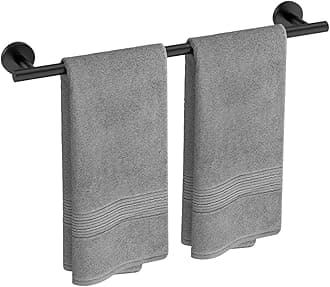 Beauenty Stainless Steel Towel Bar,Bathroom Wall Mounted Towel Holder,Multifunctional Towel Rail Rack (Black)
