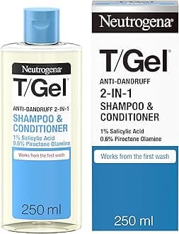 T/Gel 2 in 1 Anti-Dandruff Shampoo and Conditioner (1x 250ml), Shampoo and Conditioner to Help Fight Dandruff From First Wash, Haircare for Soft, Shiny Healthy-Looking Hair and Scalp