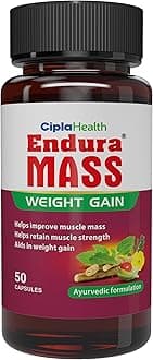 Mass Weight Gain Capsules 50 Capsules|Ayurvedic Weight Gainer For Improving Muscle Mass & Enhancing Strength|Made With AshwagAndha,Safed Musli,Shatavari|100% Natural For Men & Women|Pack Of 1