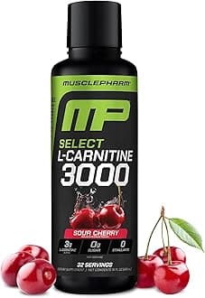 L-Carnitine 3000, The Ultimate Liquid L Carnitine Supplement for High-Performance, Supports Metabolism, Hydration & Energy, Zero Sugar, Low Calories, Sour Cherry Flavor, 32 Servings
