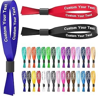 - Custom Cloth Wristbands Personalized Wrist Bands 30/100/1000 Pcs Bulk with Text Logo, Colored Wristbands Events for Wedding, Lightweight Concert, Club Entrance Wrist Strap Party