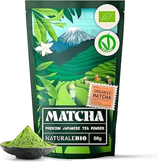 Japanese Organic Matcha Green Tea Powder - Premium Grade - 50g. Tea Produced in Japan, Uji, Kyoto. Use for Drinking, Smoothie Making and with Milk. Vegan & Vegetarian Friendly