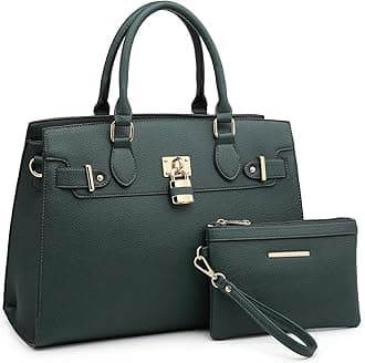 Women Handbags and Purses Ladies Shoulder Bag Top Handle Satchel Tote Work Bag with Matching Clutch