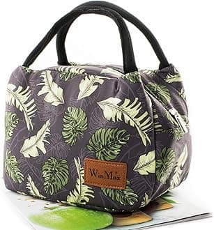 winmaxLunch Cooler Bag, Insulated Lunch Box Bags, Portable and Reusable Lunch Bag for Women (Grean Leaves)