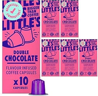 Little's Double Chocolate Flavour Nespresso Compatible Coffee Capsules, 10 x 6 pack (60 Capsules) - Nespresso Compatible Coffee Pods - Vegan Friendly, Low Calories, No Added Sugar
