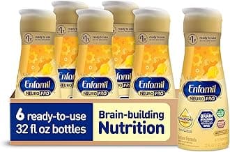 Enfamil NeuroPro Ready-to-Use Baby Formula, Ready to Feed, Brain and Immune Support with DHA, Iron and Prebiotics, Non-GMO, 32 Fl Oz Bottle, Pack of 6