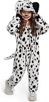 Spooktacular Creations Halloween Dalmatian Jumpsuit Pajama Kids, Puppy Jumpsuit for Child Halloween Cosplay Costume Sleepwear