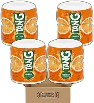 TANG Orange Drink Mix Lover's Bulk Pack with Measuring Spoon Set in Cornershop Confections Box - 80 ounces total - Makes 60 servings - Great for sporting events, holidays, and summer days!, Pack of 4