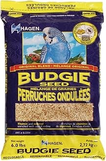 Hagen Parakeet/Budgie Staple White Millet Bird Seed – Premium Blend, Nutritionally Balanced, Fortified with Vitamins & Minerals, Dust-Free Mix for Budgies, 6 lb Bag