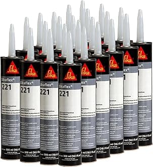 Sikaflex-221, Black, Multi-Purpose Polyurethane Sealant & Adhesive, Permanent Elastic Seal, Sandable/Paintable, NSF Approved for Drinking Water, 10.1 (Pack of 24)